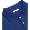 imageCOOFANDY Mens Stretch Muscle Tshirts Long Sleeve Knit Tees Casual Slim Fit Polo ShirtsRoyal Blue