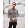 imageCOOFANDY Mens Stretch Muscle Tshirts Long Sleeve Knit Tees Casual Slim Fit Polo ShirtsTan