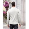 imageCOOFANDY Mens Stretch Muscle Tshirts Long Sleeve Knit Tees Casual Slim Fit Polo ShirtsWhite