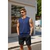 imageCOOFANDY Mens Tank Top Cotton Workout Sleeveless Muscle T Shirts Casual Summer Tank ShirtsNavy Blue1 Pcs