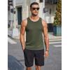 imageCOOFANDY Mens Tank Tops Summer Beach Sleeveless Muscle Shirts Casual Knit Tanks Workout Gym TeeArmy Green
