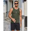 imageCOOFANDY Mens Tank Tops Summer Beach Sleeveless Muscle Shirts Casual Knit Tanks Workout Gym TeeArmy Green