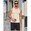 imageCOOFANDY Mens Tank Tops Summer Beach Sleeveless Muscle Shirts Casual Knit Tanks Workout Gym TeeBeige
