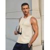 imageCOOFANDY Mens Tank Tops Summer Beach Sleeveless Muscle Shirts Casual Knit Tanks Workout Gym TeeBeige