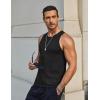 imageCOOFANDY Mens Tank Tops Summer Beach Sleeveless Muscle Shirts Casual Knit Tanks Workout Gym TeeBlack