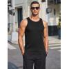 imageCOOFANDY Mens Tank Tops Summer Beach Sleeveless Muscle Shirts Casual Knit Tanks Workout Gym TeeBlack