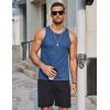 imageCOOFANDY Mens Tank Tops Summer Beach Sleeveless Muscle Shirts Casual Knit Tanks Workout Gym TeeBlue