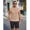 imageCOOFANDY Mens Tank Tops Summer Beach Sleeveless Muscle Shirts Casual Knit Tanks Workout Gym TeeKhaki