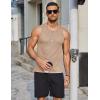 imageCOOFANDY Mens Tank Tops Summer Beach Sleeveless Muscle Shirts Casual Knit Tanks Workout Gym TeeKhaki