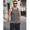 imageCOOFANDY Mens Tank Tops Summer Beach Sleeveless Muscle Shirts Casual Knit Tanks Workout Gym TeeMedium Gray