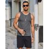 imageCOOFANDY Mens Tank Tops Summer Beach Sleeveless Muscle Shirts Casual Knit Tanks Workout Gym TeeMedium Gray