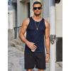 imageCOOFANDY Mens Tank Tops Summer Beach Sleeveless Muscle Shirts Casual Knit Tanks Workout Gym TeeNavy Blue