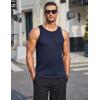 imageCOOFANDY Mens Tank Tops Summer Beach Sleeveless Muscle Shirts Casual Knit Tanks Workout Gym TeeNavy Blue