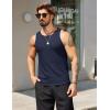 imageCOOFANDY Mens Tank Tops Summer Beach Sleeveless Muscle Shirts Casual Knit Tanks Workout Gym TeeNavy Blue