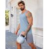imageCOOFANDY Mens Workout Tank Tops 2 Pack Quick Dry YBack Gym Tank Muscle Training Athletic Sleeveless ShirtsBlackLight Blue2pcs