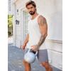 imageCOOFANDY Mens Workout Tank Tops 2 Pack Quick Dry YBack Gym Tank Muscle Training Athletic Sleeveless ShirtsWhiteLight Blue2pcs