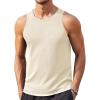 imageCOOFANDY Mens Tank Tops Summer Beach Sleeveless Muscle Shirts Casual Knit Tanks Workout Gym TeeBeige