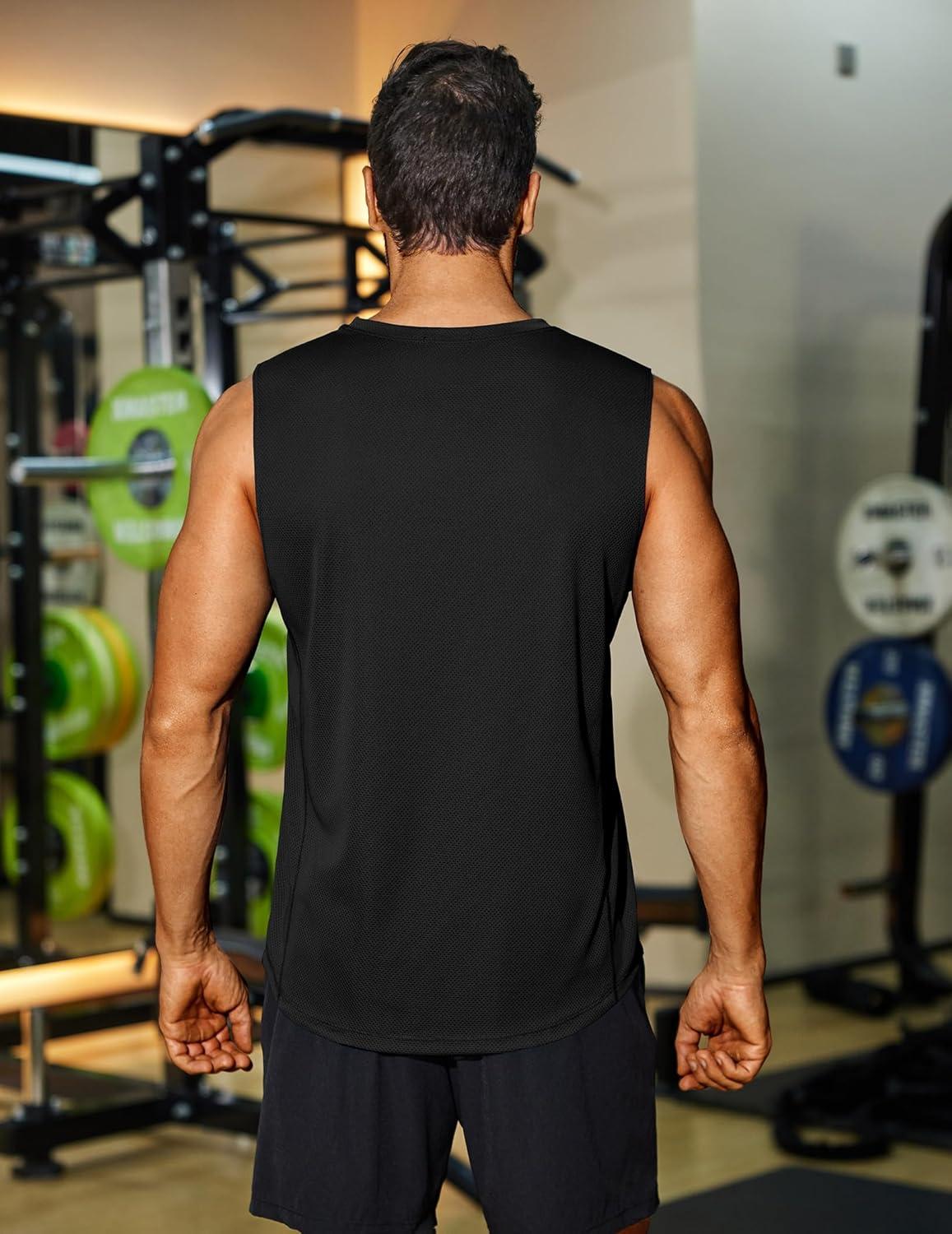 imageCOOFANDY Mens Workout Gym Tank Tops Dry Fit Pack Sleeveless Muscle Shirts Breathable Running TankBlackBlack