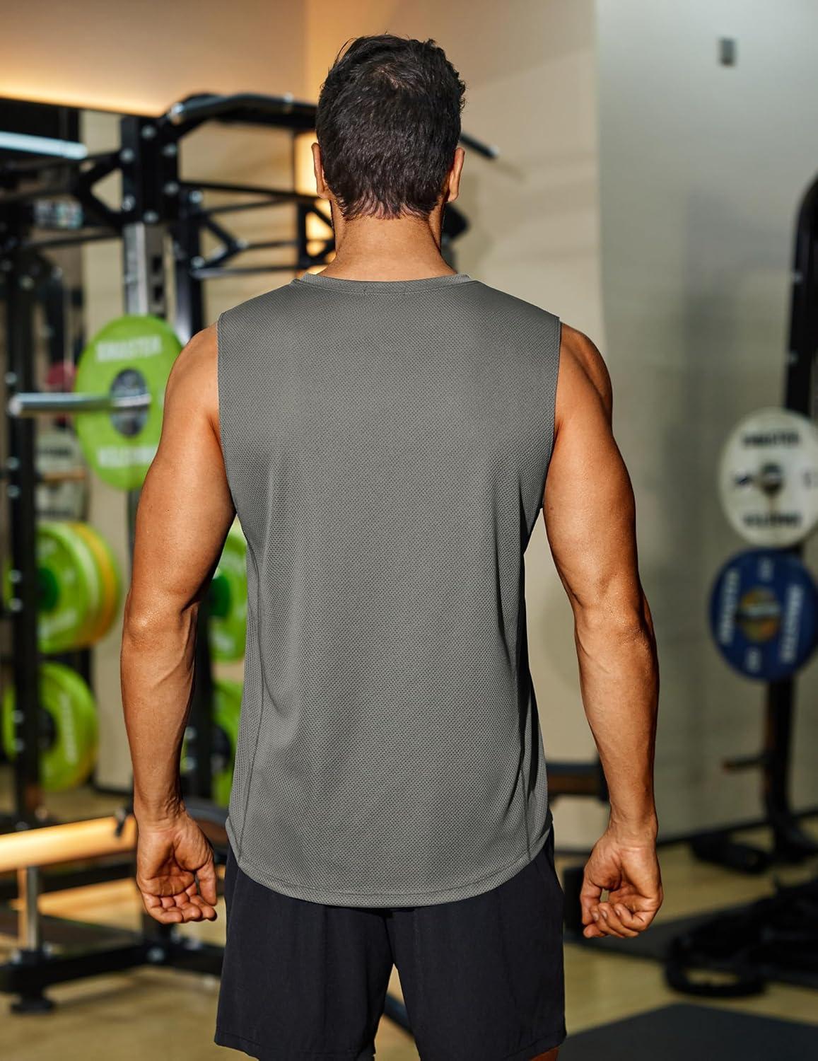 imageCOOFANDY Mens Workout Gym Tank Tops Dry Fit Pack Sleeveless Muscle Shirts Breathable Running TankBlackLight Gray