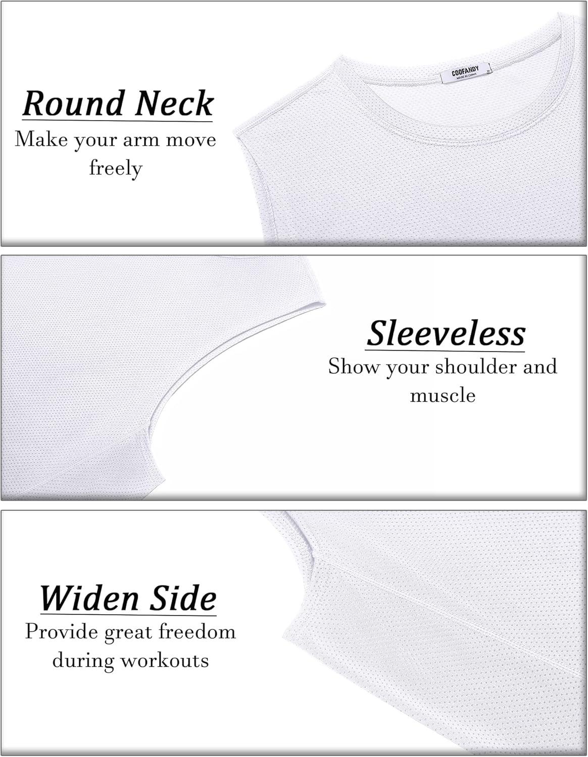 imageCOOFANDY Mens Workout Gym Tank Tops Dry Fit Pack Sleeveless Muscle Shirts Breathable Running TankBlackWhite
