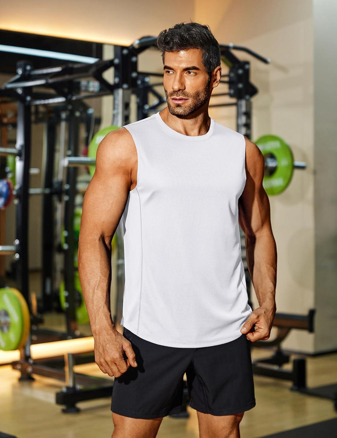 imageCOOFANDY Mens Workout Gym Tank Tops Dry Fit Pack Sleeveless Muscle Shirts Breathable Running TankBlackWhite