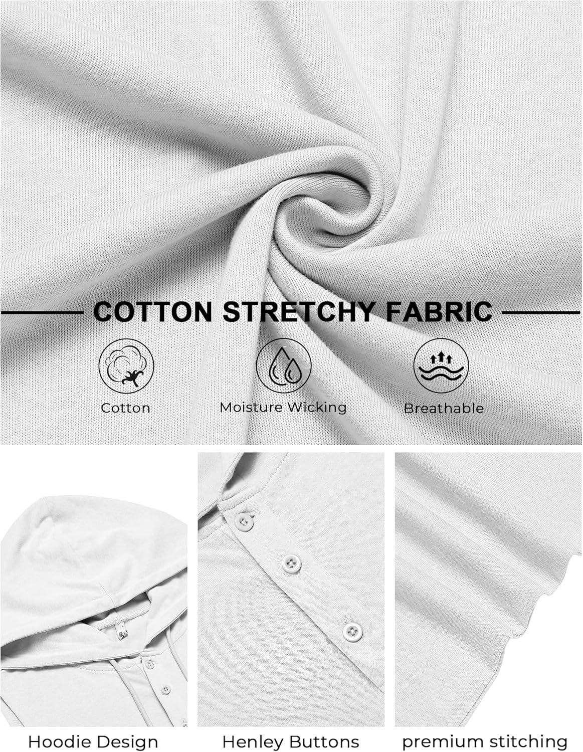 imageCOOFANDY Mens Workout Hooded Tank Tops Sleeveless Gym Hoodies Cotton Muscle Cut Off Shirt Bodybuilding Henley ShirtsWhite