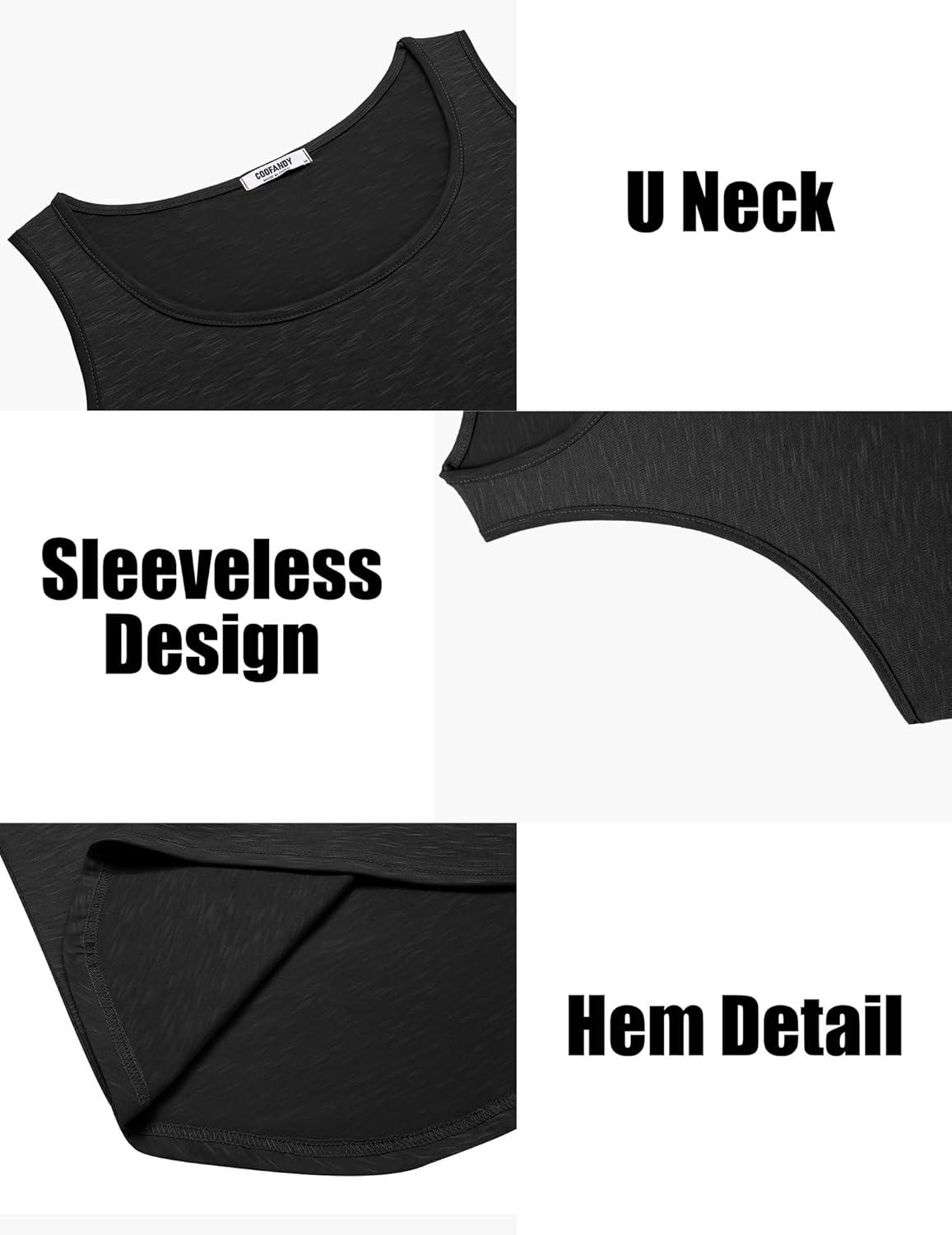 imageCOOFANDY Mens Workout Tank Tops 2 Pack Gym Muscle Sleeveless Shirt Casual Stringer Athletic Tee Shirts SummerBlack