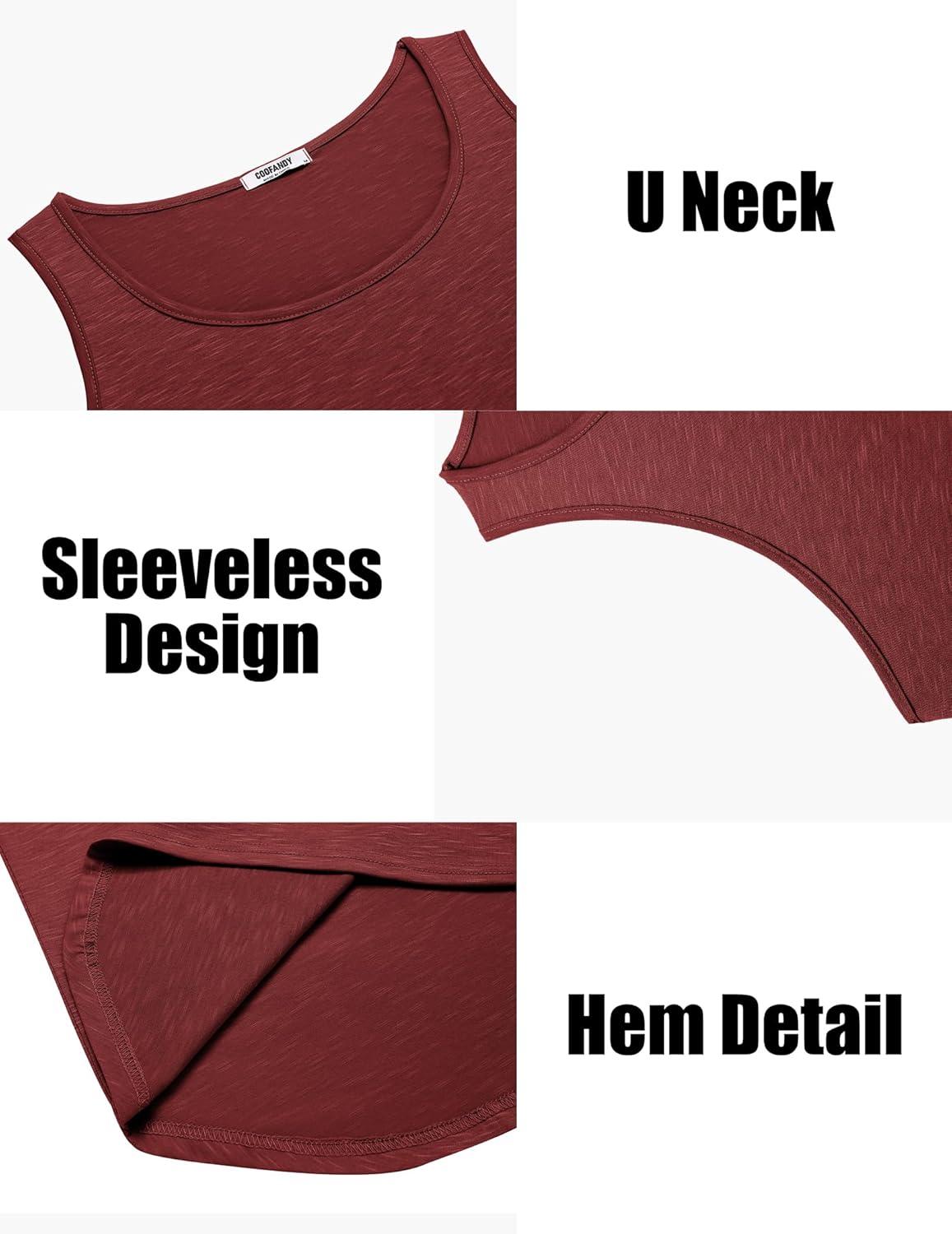 imageCOOFANDY Mens Workout Tank Tops 2 Pack Gym Muscle Sleeveless Shirt Casual Stringer Athletic Tee Shirts SummerBlack Wine Red