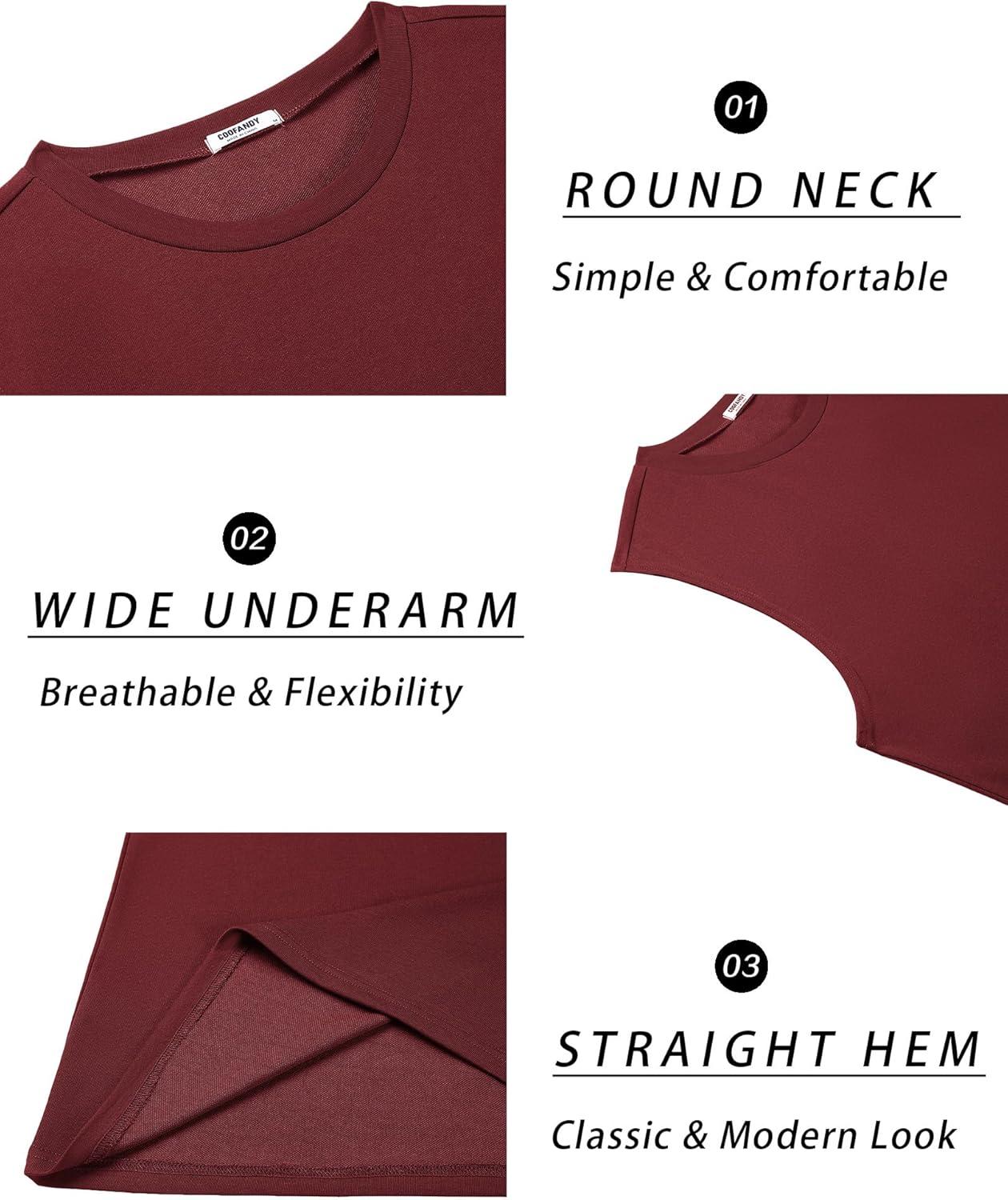 imageCOOFANDY Mens Workout Tank Tops Cotton 3 Pack Soft Muscle Shirt Sleeveless Classic T Shirts Gym Athletic TankBlack Wine Red
