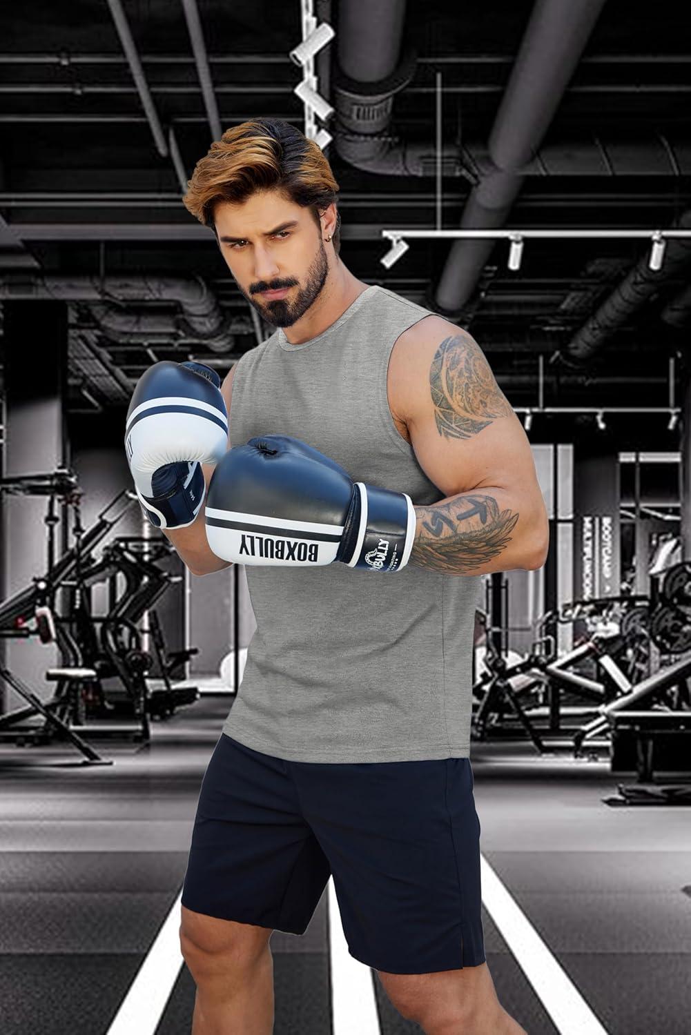 imageCOOFANDY Mens Workout Tank Tops Cotton 3 Pack Soft Muscle Shirt Sleeveless Classic T Shirts Gym Athletic TankBlackMedium Grey Wine Red