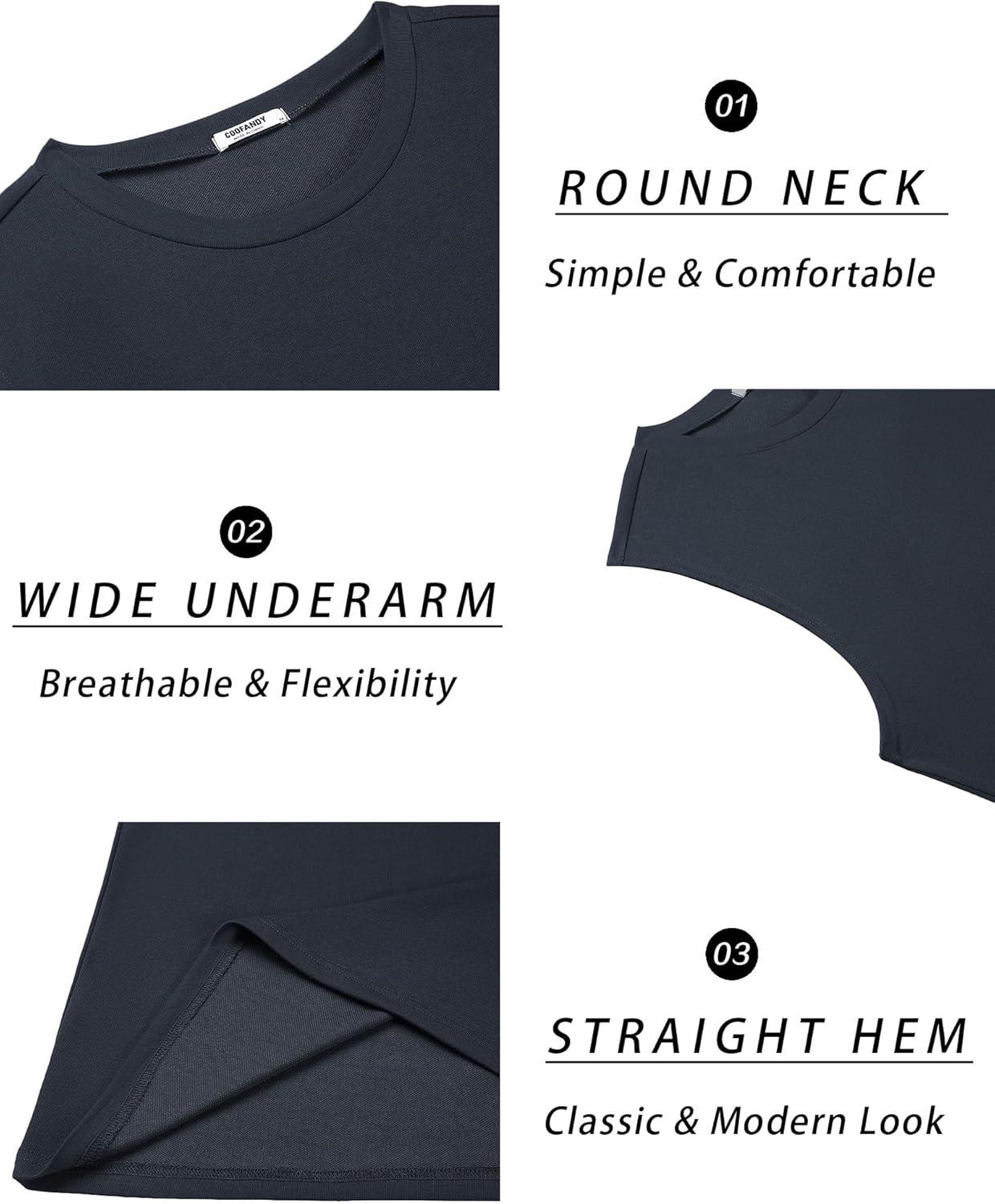 imageCOOFANDY Mens Workout Tank Tops Cotton 3 Pack Soft Muscle Shirt Sleeveless Classic T Shirts Gym Athletic TankBlackNavyMedium Grey