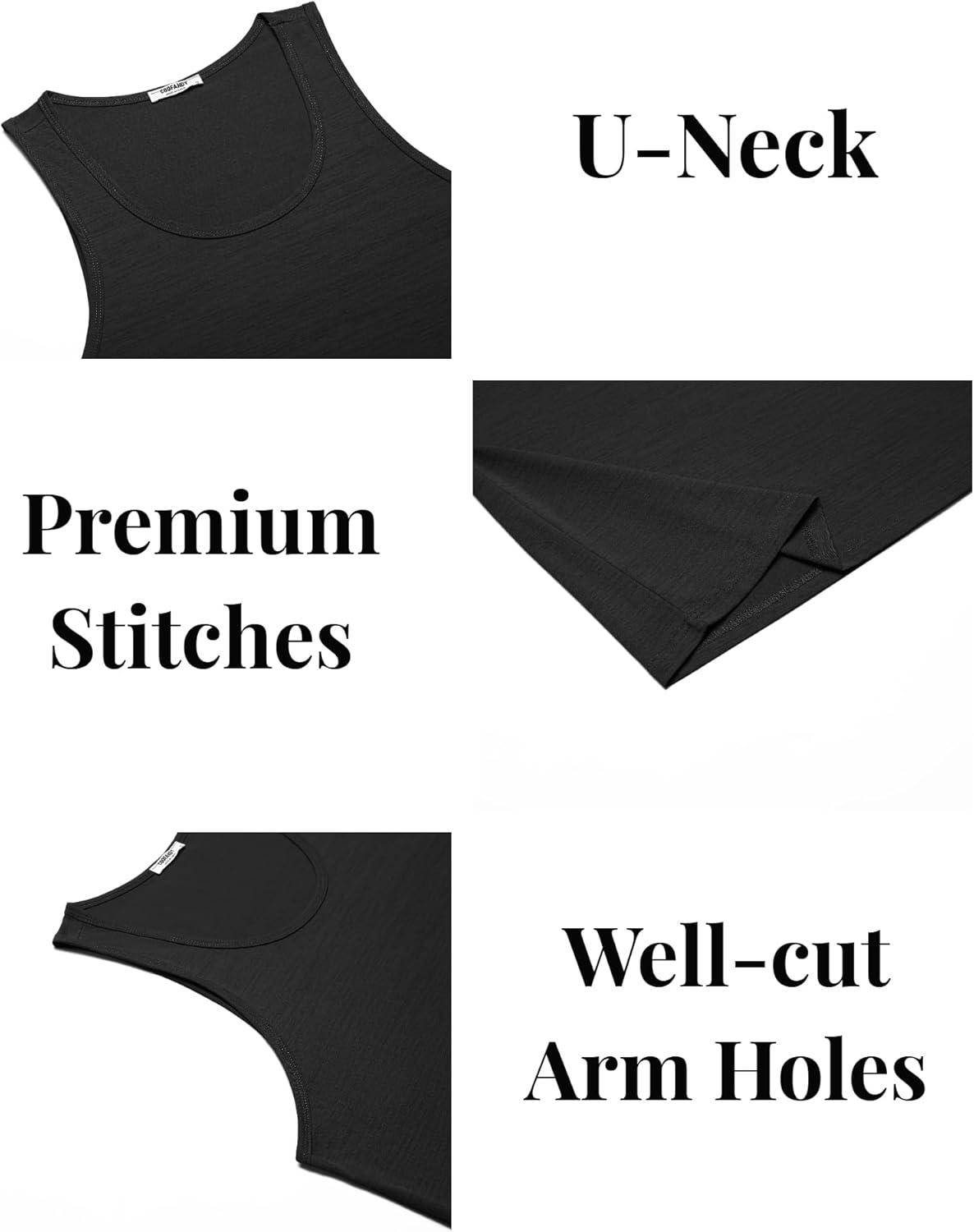 imageCOOFANDY Mens Workout Tank Tops Pack Dry Fit Sleeveless Running Shirts Gym Muscle Bodybuilding T ShirtsBlack