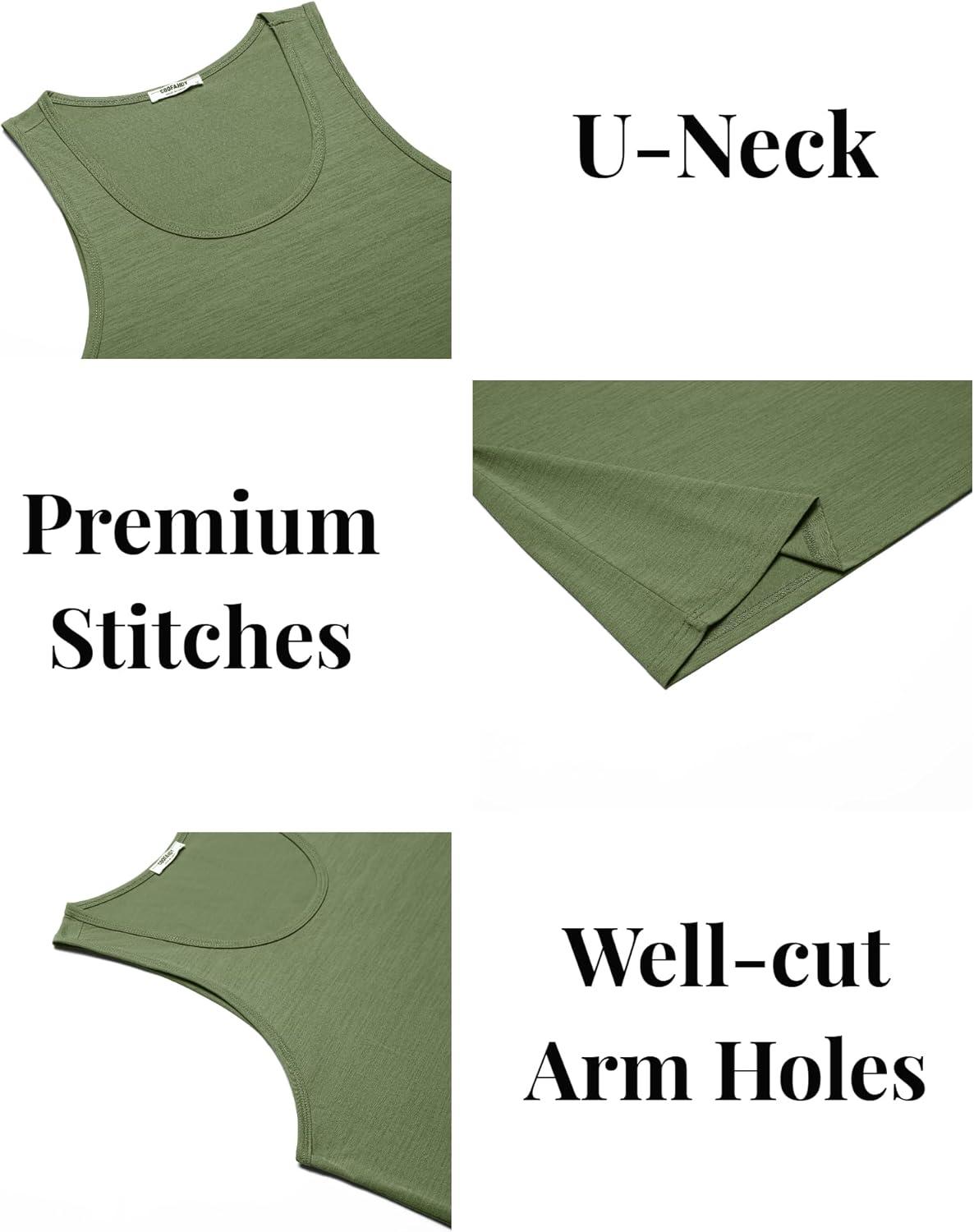 imageCOOFANDY Mens Workout Tank Tops Pack Dry Fit Sleeveless Running Shirts Gym Muscle Bodybuilding T ShirtsBlackArmy Green