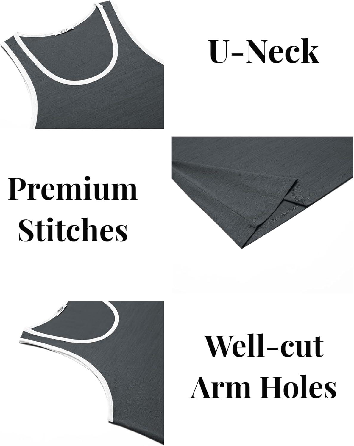 imageCOOFANDY Mens Workout Tank Tops Pack Dry Fit Sleeveless Running Shirts Gym Muscle Bodybuilding T ShirtsBlackDark GreyWine Red