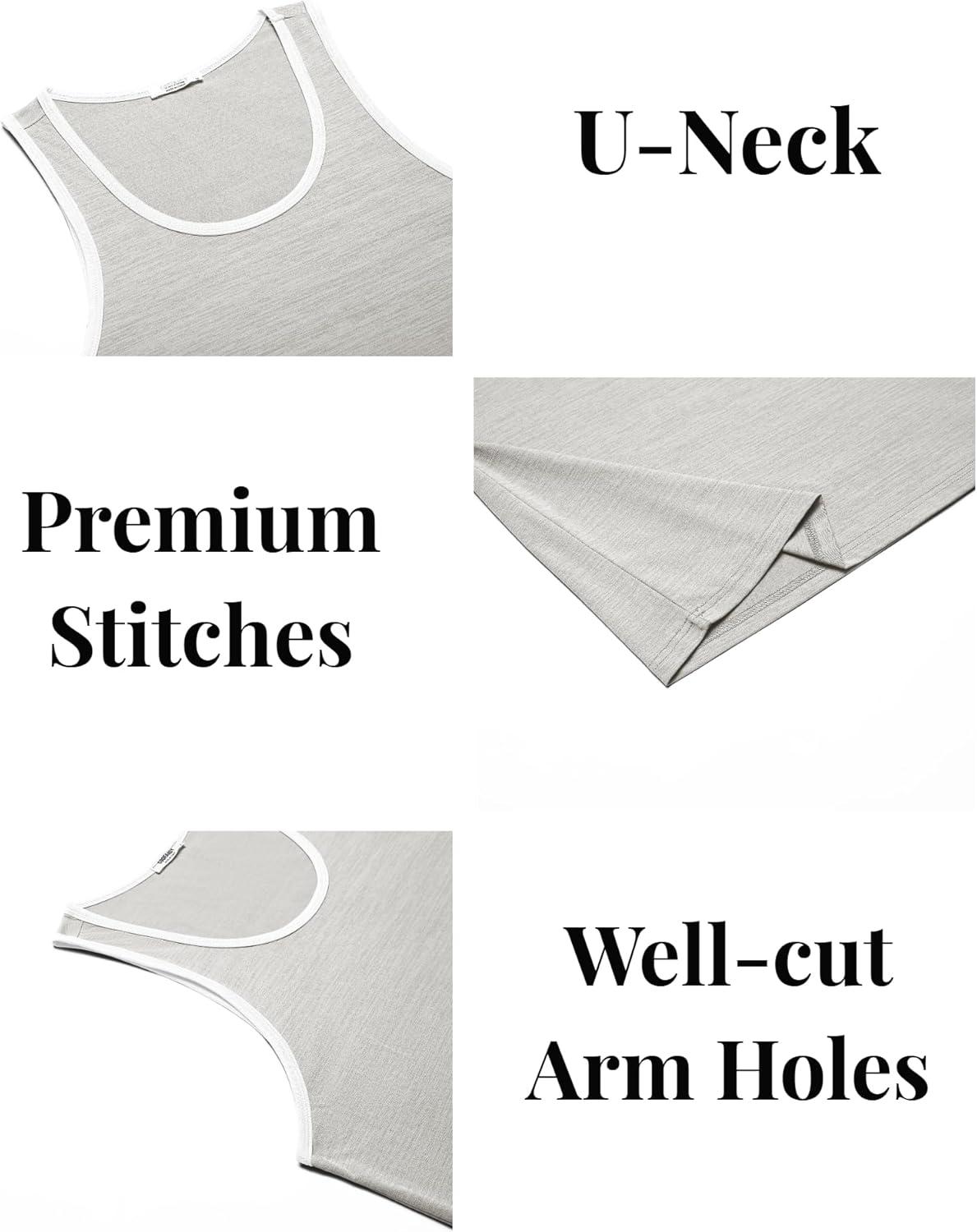imageCOOFANDY Mens Workout Tank Tops Pack Dry Fit Sleeveless Running Shirts Gym Muscle Bodybuilding T ShirtsWhiteGreyBlack