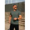 imageCOOFANDY Mens Crew Neck T Shirt Short Sleeve Casual Summer Basic Tee Muscle Slim Fit Workout TShirtArmy Green