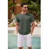 imageCOOFANDY Mens Crew Neck T Shirt Short Sleeve Casual Summer Basic Tee Muscle Slim Fit Workout TShirtBblackArmy Green2 Pack
