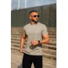 imageCOOFANDY Mens Crew Neck T Shirt Short Sleeve Casual Summer Basic Tee Muscle Slim Fit Workout TShirtKhaki