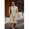 imageCOOFANDY Mens Crew Neck T Shirt Short Sleeve Casual Summer Basic Tee Muscle Slim Fit Workout TShirtKhaki
