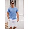 imageCOOFANDY Mens Crew Neck T Shirt Short Sleeve Casual Summer Basic Tee Muscle Slim Fit Workout TShirtLight Blue