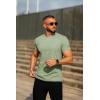imageCOOFANDY Mens Crew Neck T Shirt Short Sleeve Casual Summer Basic Tee Muscle Slim Fit Workout TShirtLight Green