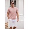 imageCOOFANDY Mens Crew Neck T Shirt Short Sleeve Casual Summer Basic Tee Muscle Slim Fit Workout TShirtLight Pink
