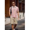imageCOOFANDY Mens Crew Neck T Shirt Short Sleeve Casual Summer Basic Tee Muscle Slim Fit Workout TShirtLight Pink