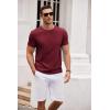 imageCOOFANDY Mens Crew Neck T Shirt Short Sleeve Casual Summer Basic Tee Muscle Slim Fit Workout TShirtWine Red