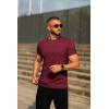 imageCOOFANDY Mens Crew Neck T Shirt Short Sleeve Casual Summer Basic Tee Muscle Slim Fit Workout TShirtWine Red