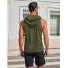 imageCOOFANDY Mens Workout Hooded Tank Tops Sleeveless Gym Hoodies Cotton Muscle Cut Off Shirt Bodybuilding Henley ShirtsArmy Green