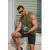 imageCOOFANDY Mens Workout Hooded Tank Tops Sleeveless Gym Hoodies Cotton Muscle Cut Off Shirt Bodybuilding Henley ShirtsArmy Green