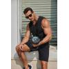 imageCOOFANDY Mens Workout Hooded Tank Tops Sleeveless Gym Hoodies Cotton Muscle Cut Off Shirt Bodybuilding Henley ShirtsBlack