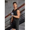 imageCOOFANDY Mens Workout Hooded Tank Tops Sleeveless Gym Hoodies Cotton Muscle Cut Off Shirt Bodybuilding Henley ShirtsBlack