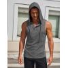imageCOOFANDY Mens Workout Hooded Tank Tops Sleeveless Gym Hoodies Cotton Muscle Cut Off Shirt Bodybuilding Henley ShirtsDark Grey